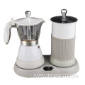 Electric moka coffee maker milk frother set